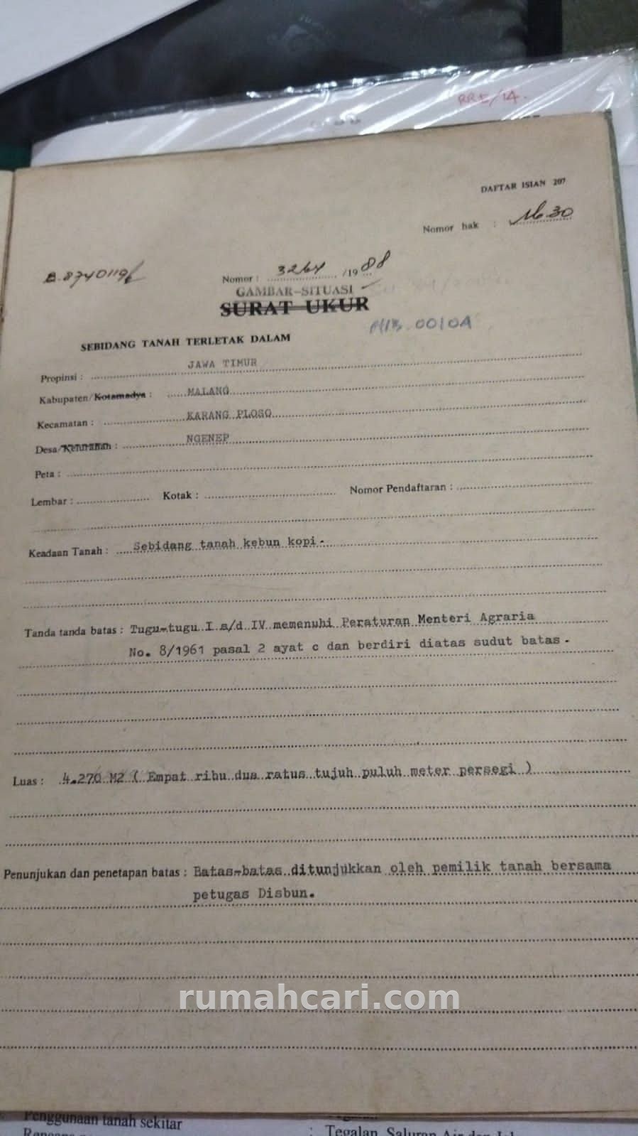 Tanah Perkebunan 4000m² di Singosari – Harga murah - foto 4
