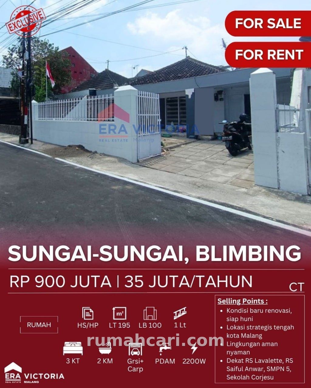 Jual/Sewa Rumah lokasi tengah kota dekat kawasan bisnis dan Rumah Sakit - foto 4