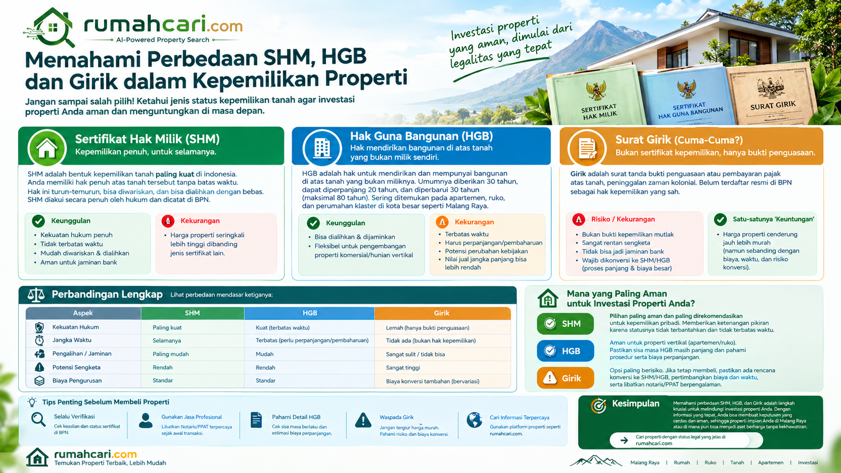 Perbedaan SHM, HGB, dan Girik: Mana yang Paling Aman untuk Properti Anda?